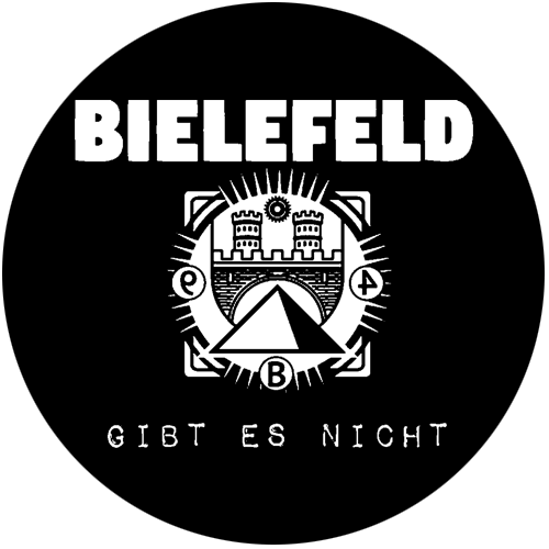 Bielefeld gibt es nicht Verschwö Button Anstecker Aufkleber Flaschenöffn Spiegel - Picture 5 of 5