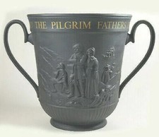 ROYAL DOULTON LOVING CUP LARGE BASALT PILGRIM FATHERS MAYFLOWER 1620 -1970