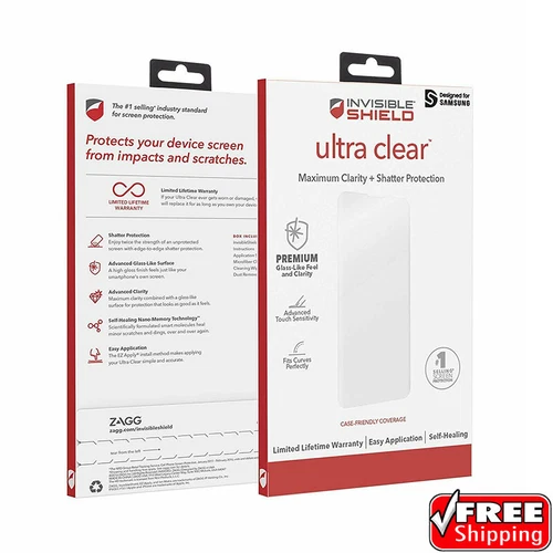 ZAGG InvisibleShield Ultra Clear Military Grade Screen Protector Galaxy S10 ONLY