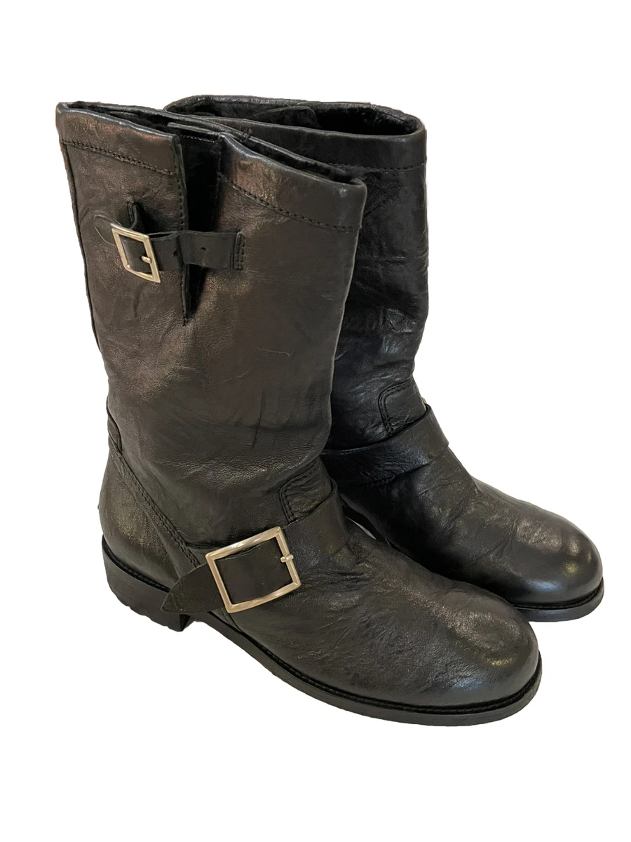 Jimmy choo biker hotsell boots fur lined
