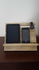 Mens Wood Tray Valet Docking Station Storage Dresser Nightstand Organizer Phone
