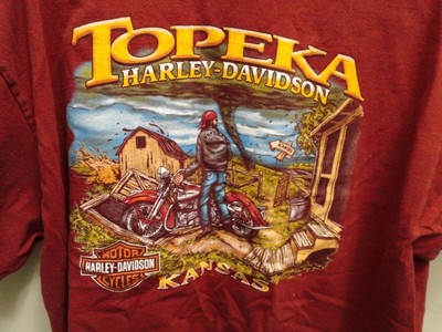 Harley Davidson T Shirt Mens Size Xl Wolf Eyes Barn Tornado Made