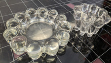 Rudolf Schr&ouml;ter Glas Aschenbecher + Kerzenst&auml;nder  Vintage Design 60s Bubble