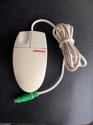 Vintage White Compaq M/N: M -S34 2-Button Mechanical Ball Mouse PS/2 | eBay