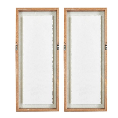 Wood Framed Wall Art,Glass Rustic Rectangle Botanical Home Decor Bedroom 2pcs - 第 8/9 張圖片