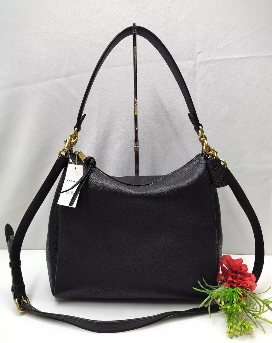 Coach Shay Soft Black Pebbled Leather Zip Closure Shoulder Bag - NWT $350