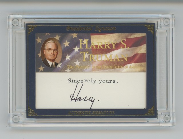 HARRY S. TRUMAN CUT AUTO /12 A WORD FROM POTUS PRESIDENTIAL SIGNATURE AUTOGRAPH