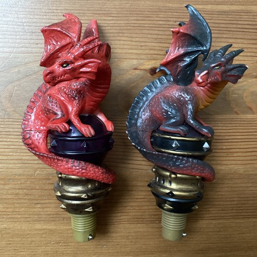 Great Wolf Lodge MagiQuest Dragon Wand Topper Red & Black Dragons Lot of 2