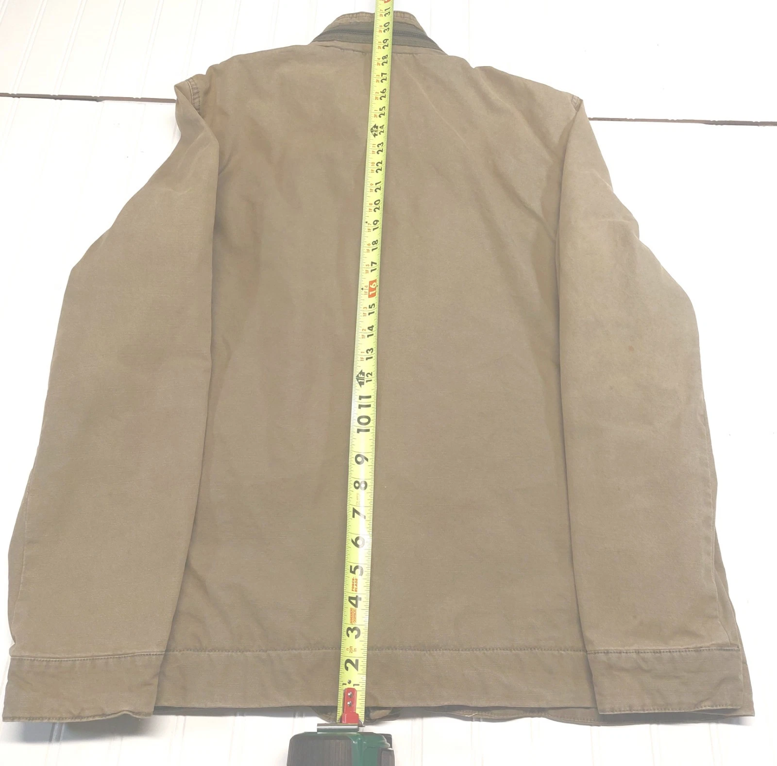 Levis Military Trucker Style Canvas Green Jacket Size XL Zipper& Button  image 6