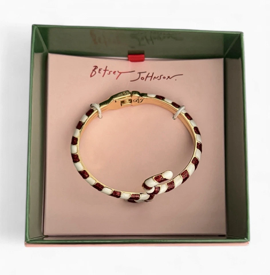 Pulsera con bisagra de bastón de caramelo de vacaciones de Navidad Betsey Johnson Foto 3 de 4