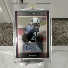 Topps 2007 Bowman Chrome Chris Henry Titans Rookie Autographed Card BC72. rookie card picture