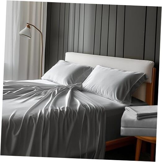 Ultra Soft Bamboo Viscose King Sheets 4-Pack in Gray