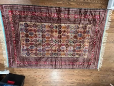 Antique Kashmir Silk Hand-Knotted Rug 4'"x 6' - excellent condition