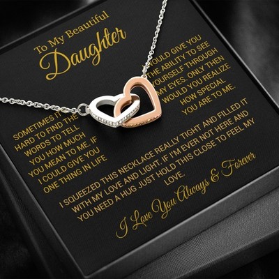 To My Daughter Necklace, Daughter Father Necklace, Daughter Gift From Dad,Mom