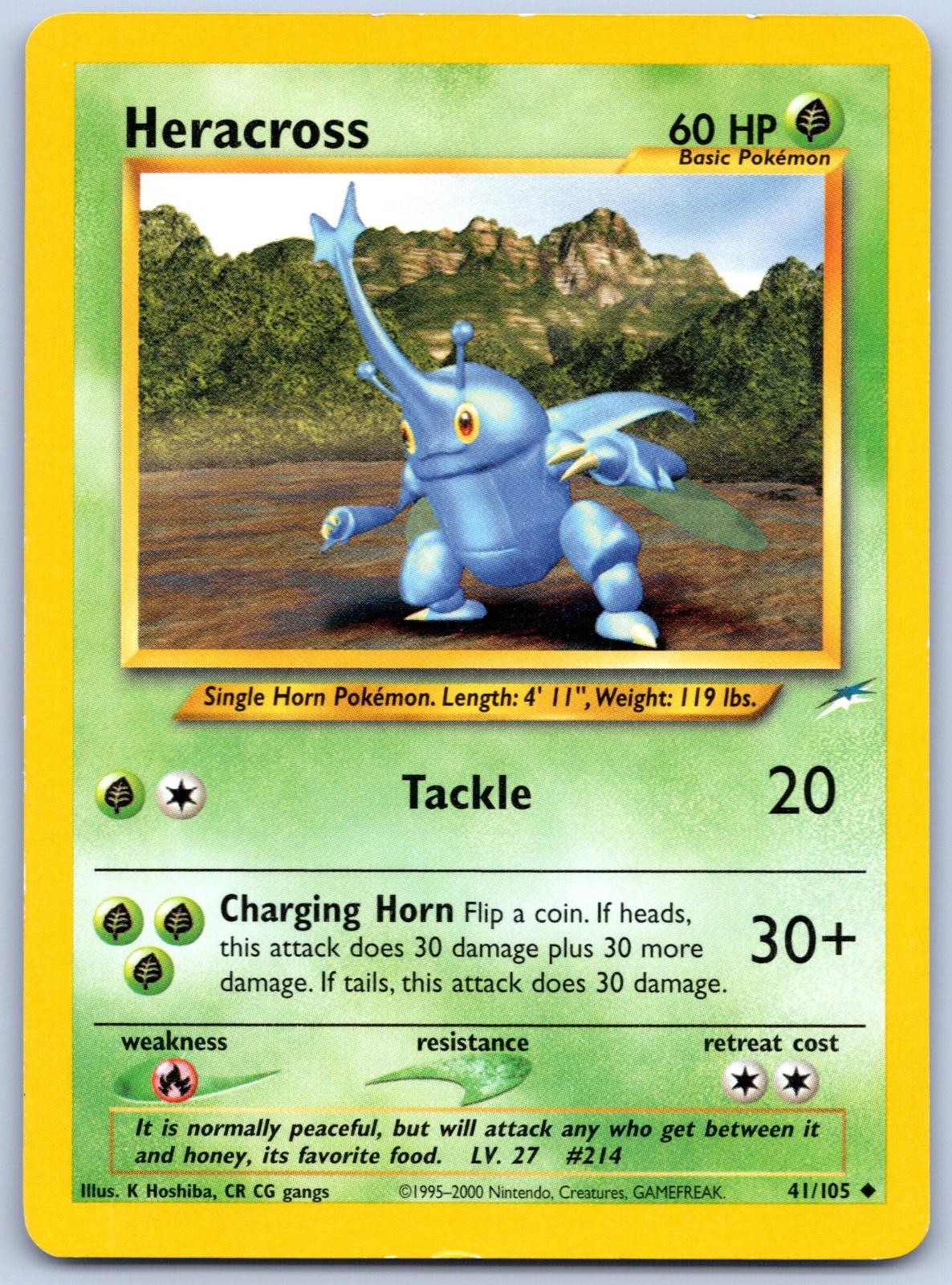 2002 POKEMON HERACROSS 41/105 UNCOMMON NEO DESTINY UNLIMITED NEAR MINT