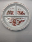 Vintage Vitrock Little Bo Peep White Milk Glass Divided Child Plate Nursery
