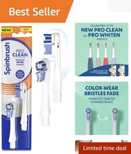 2 Pack of PRO Clean Electric Toothbrush Heads with Color-Wear Technology