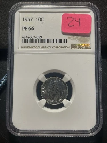 1957 10c Roosevelt Dime Coin PF66 NGC