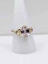 14K Yellow Gold 3.65ct Pink Kunzite Solitaire Oval 11mm X 9.5mm Ring Size 8.5