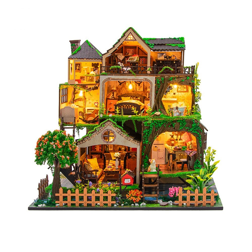 Kapu Forest HD Miniature DIY Doll House Wooden Building Kits for