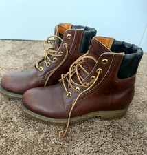 VINTAGE Timberland Lace-Up Boots Women Sz 7 Brown 35244 Rubber Sole Made in USA