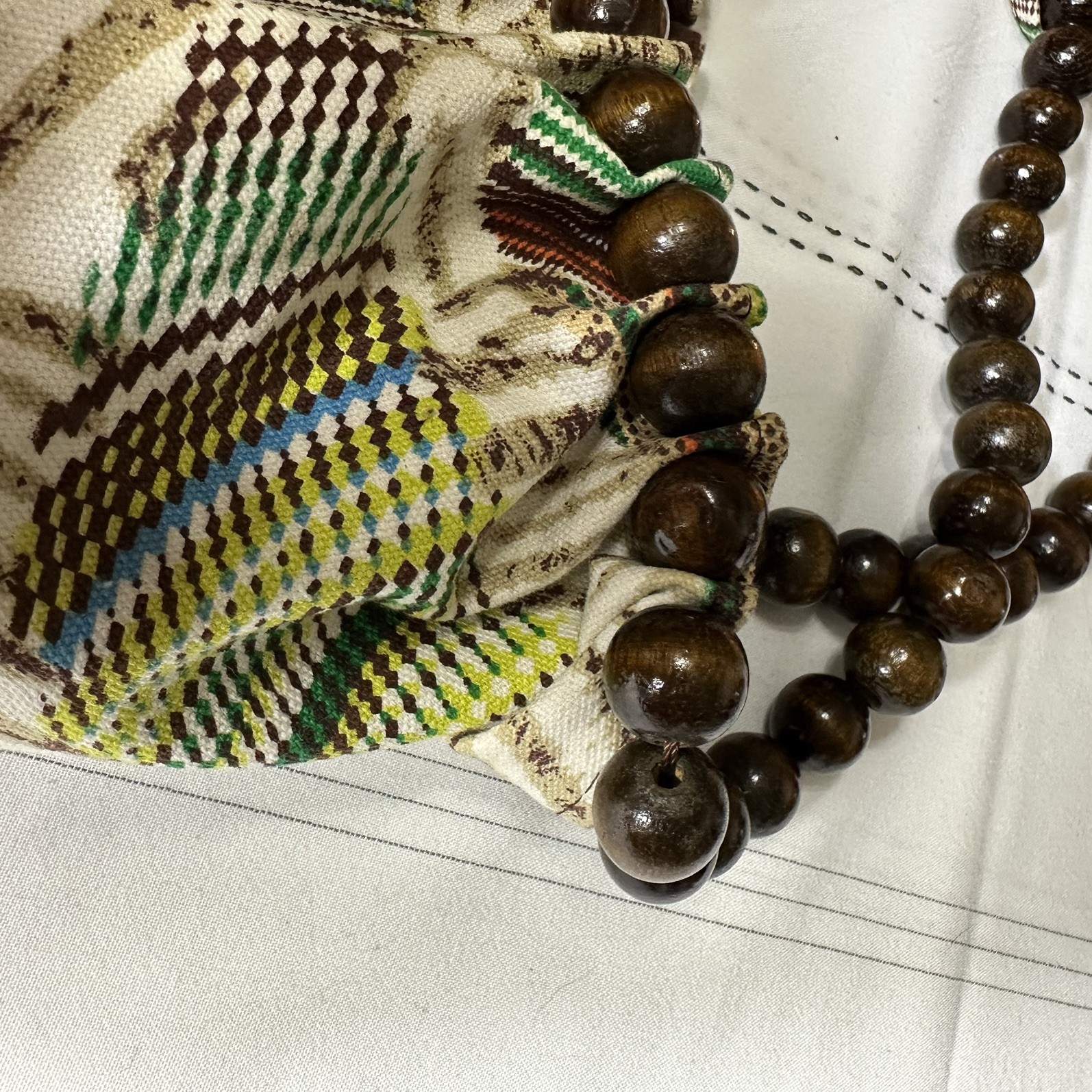 Large Patchwork Print Crochet/Knitting Craft Tote… - image 13