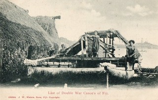Ethnic History Postcard Last Of Double War Canoes Of Fiji.