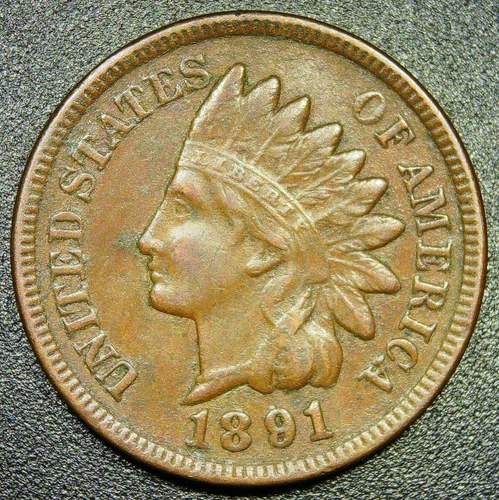 AU 1891 1C Indian Head Cent
