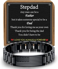 Gifts for Dad Stepdad New Dad Husband, Stainless Steel American Flag Watch Brace