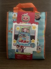 New CoComelon 3 Piece Kids Bedding Set, Bonus Tote, You Make My Heart Sing Theme