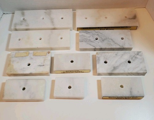 Vintage Lot of 10 Made Italy Marble Trophy Bases Mixed Sizes Craft/Repurpose