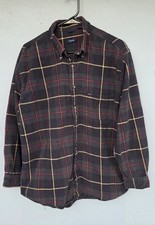 IZOD Men  s Plaid Flannel Shirt Size L Long Sleeve Button Down Cotton