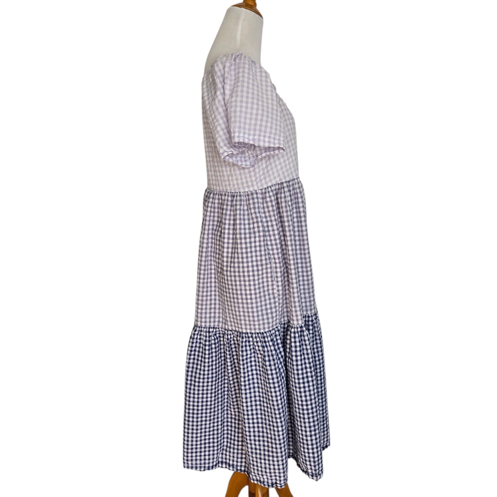 Madewell Patchwork Gingham Cottage Oversized Midi… - image 3