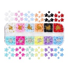 Mixed Flower Nail Charms Pearl 3D Acrylic Flower Nail Art Decorations Nail Studs