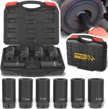 6 Pack 1/2 Drive Crank Bolt Socket Set 17mm 19mm 21mm 22mm 24mm 27mm Harmonic