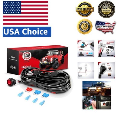 Wiring Harness Kit ON-OFF Switch Offroad Relay Fuse LED Work Light Bar