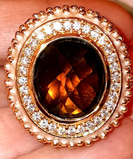 LAUREN G ADAMS RING COCKTAIL FRESH FANTASY SIZE 8 TAG ( 7.75 ) NWT DARK STONE