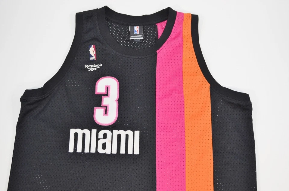 Dwyane Wade Miami Heat Floridians NBA Jersey Reebok XXL 2XL Hardwood Classics - Image 3 of 4