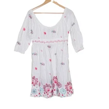 Gretchen Scott Designs Embroidered Boho Beach Dress Size M Resort Wear Floral