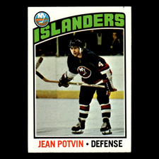 Jean Potvin #93 1976 Topps New York Islanders Hockey Card NHL EX