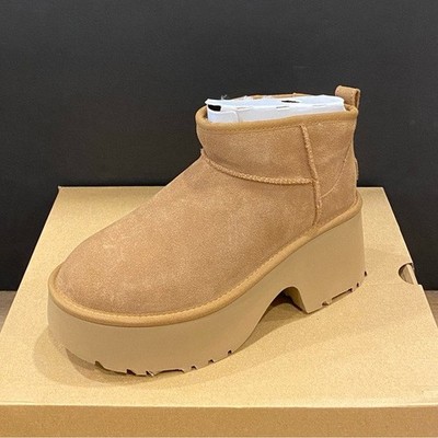 UGG Women's Chestnut Classic Ultra Mini New Heights Ankle Boot Bootie Shoes 8, 9