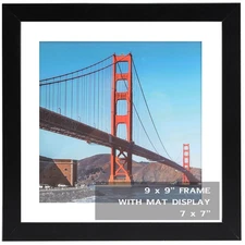 OMISHE 9x9 inch Picture Frame Black for Wall Hanging or