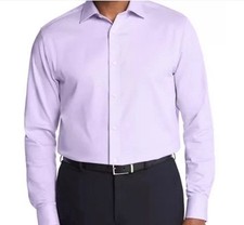 Calvin Klein Men's Steel Regular Fit Non-Iron Shirt, Lavender 15 34-35