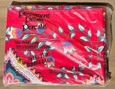 VTG West Point Pepperell Permanent Press Percale FULL Flat Sheet Floral Boho