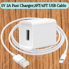 10W Fast Charger USB AC Wall Charger Adapter Cable For iPhone 6 7 8 11 12 13 14