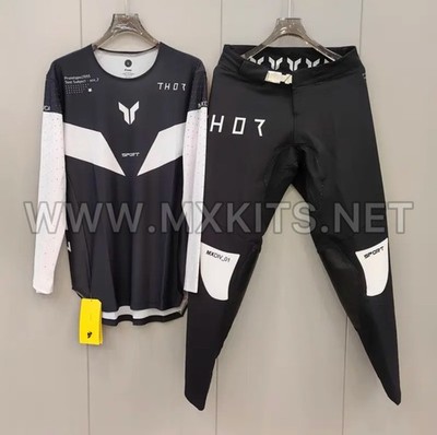 Thor SportMode Strike Black Gear Set 2025 Motocross Dirt Bike Jersey Pants  Kit