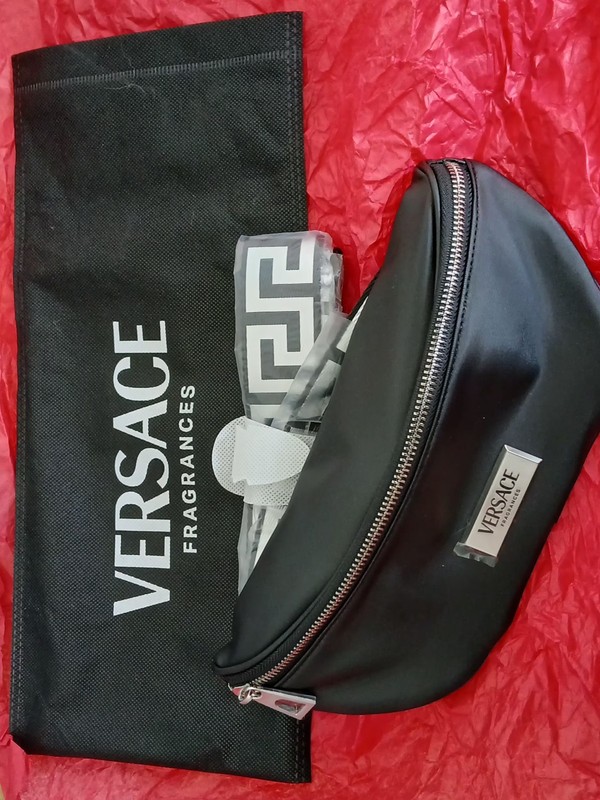 Versace Mens New Black Luxury Belt Bag