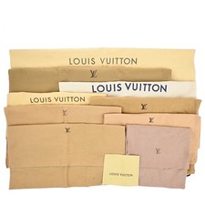 LOUIS VUITTON Logo 10 Set Dust Bag Drawstring Canvas Cotton Beige Brown 09EF843