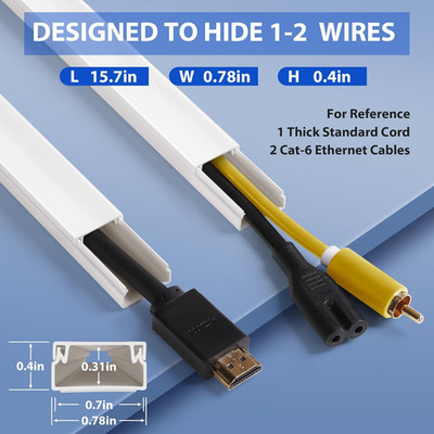 Cord Cover Wall Kit,  157In Wire Covers for Cords - TV Cord Hider for 1 Thick...