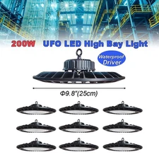 2/10 Pack 200W High Bay Led Light AC110-277V Commercial Warehouse Factory Garage
